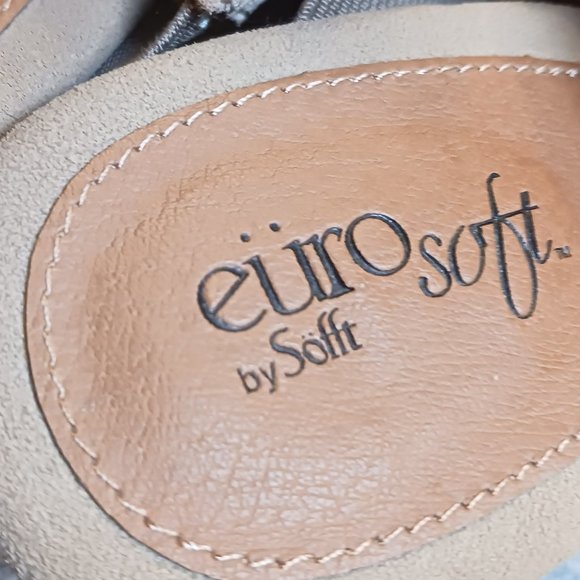 Sofft Euro Soft Sandy Tan Suede Block Heel Clogs Slip On Mules Size 10M - Picture 14 of 16